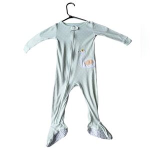3/$20 CARTER’S 18M Mint Green & White Swan Full Zip Footie
